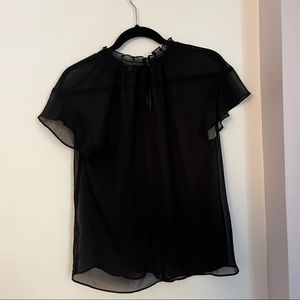 Express Sheer Butterfly Cap Sleeve Blouse